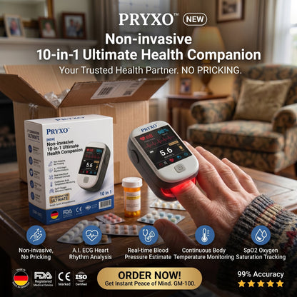 ⏳ Final 2 Hour – Limited Stock Left 🏆 Pryxo™ Gen 2 10-in-1 Smart Blood Health Monitor | 10 Health Reports | No Finger Pricks Ever Again